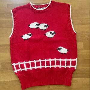 Vintage sheep sweater vest, size medium loose fit
